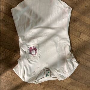 Lily Bleu White Short Sleeve Tee with Pink Graphic